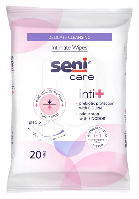 Seni Care Inti+ mitrās salvetes intīmai higiēnai, 20 gab.
