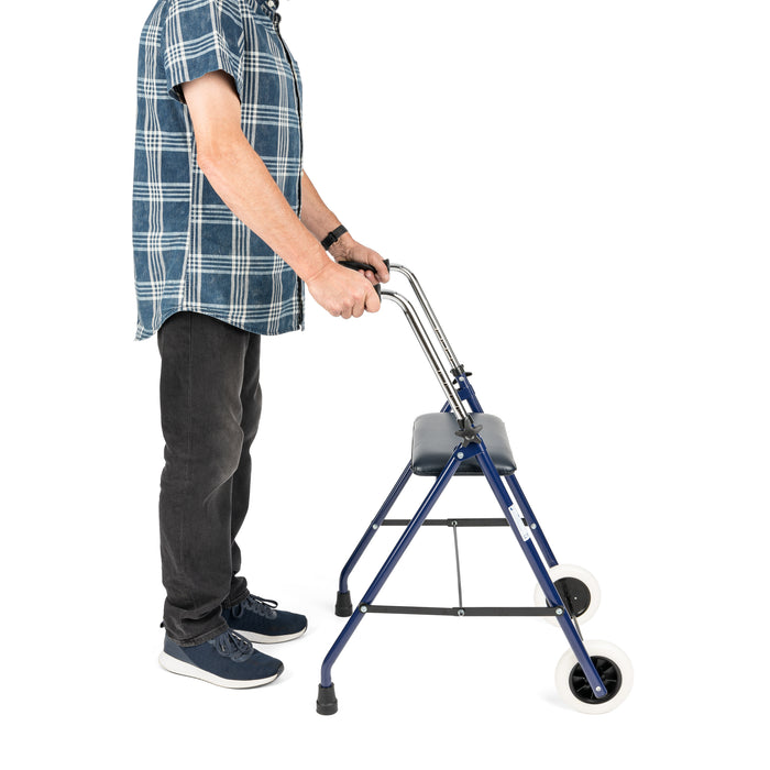 Staigāšanas rāmis ar diviem riteņiem un sēdvirsmu