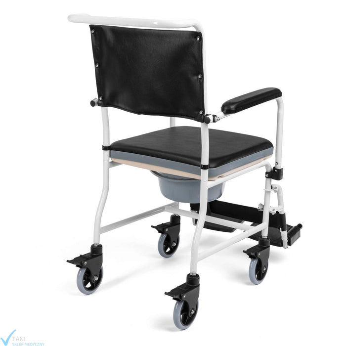 Tualetes krēsls ar riteņiem (nolokāmi sānu balsti)