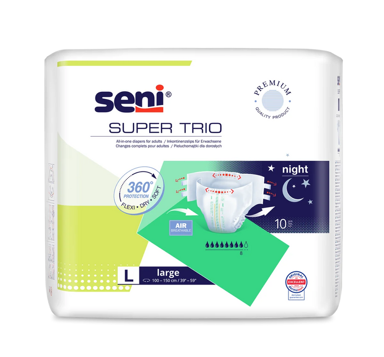 SENI SUPER TRIO autiņbikses pieaugušajiem, 10 gab.